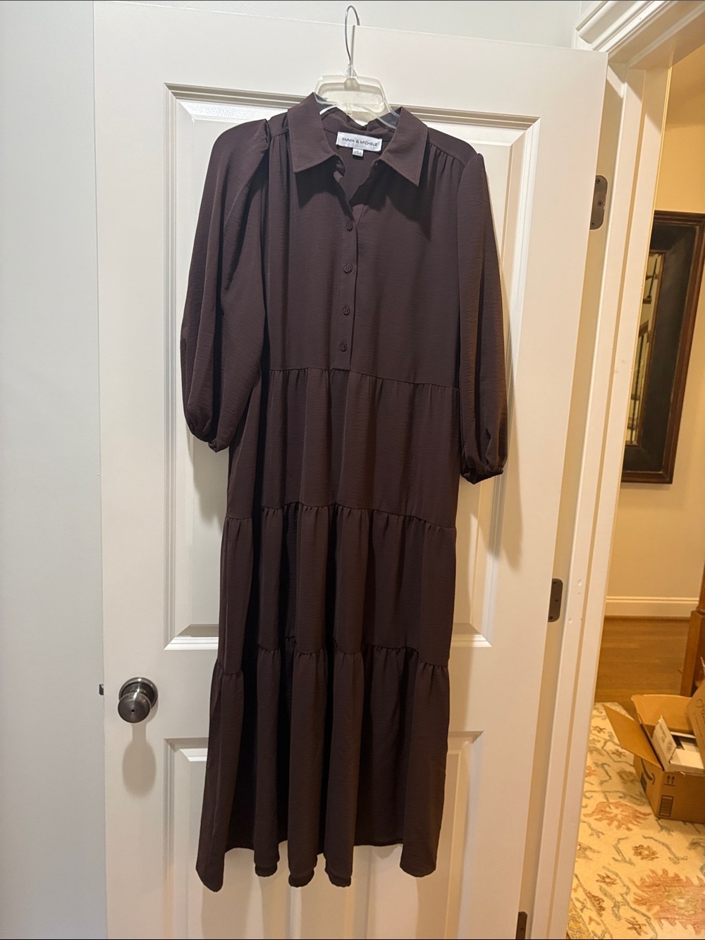Chocolate Brown Tiered Maxi Dress